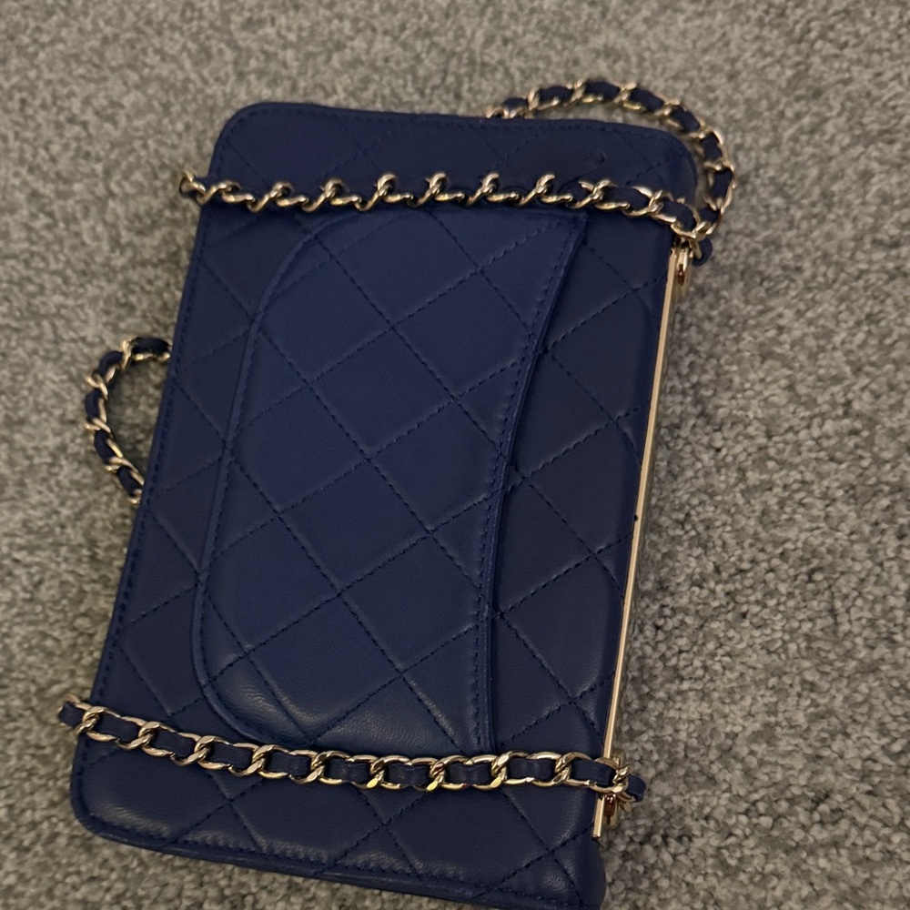 Chanel Dark Blue Quilted Crossbody Bag - Picture 3 of 7